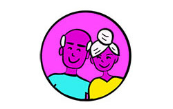 Illustration of a smiling older couple