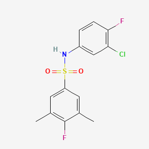 N-(3-chloro-4-fluorophenyl)-4-fluoro-3,5-dimethylbenzenesulfonamide.png